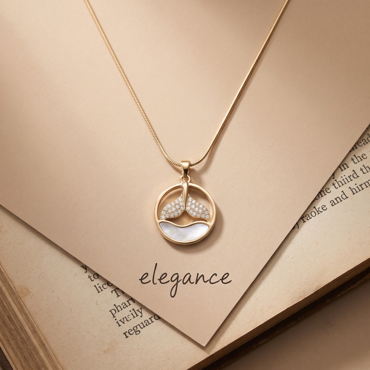 Pearl Wave Gold-Tone Pendant Necklace