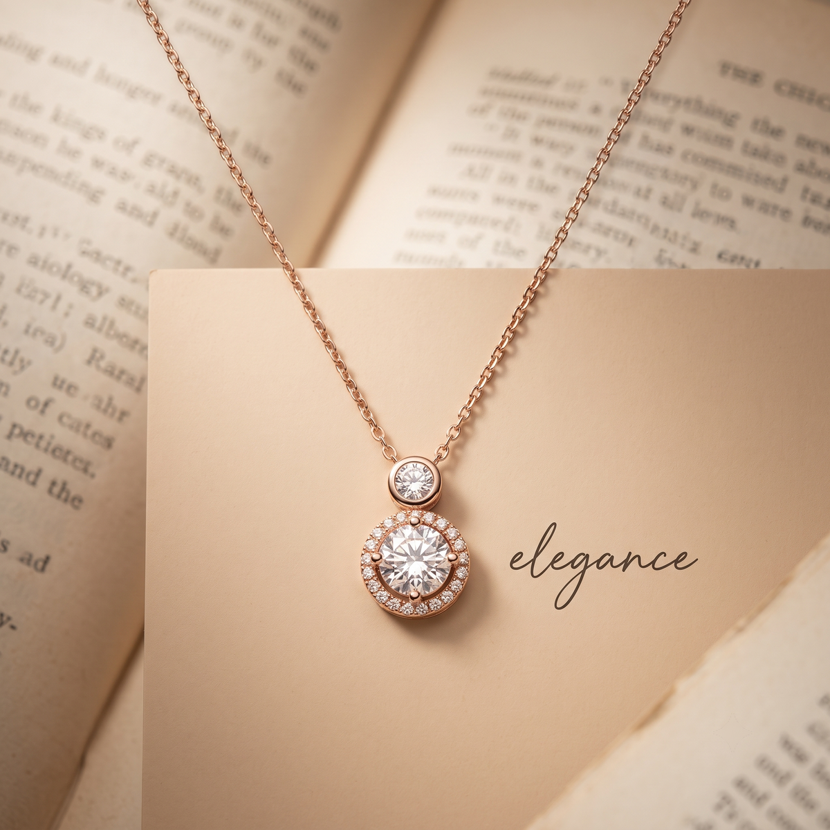 Rosé Halo Radiance Pendant Necklace