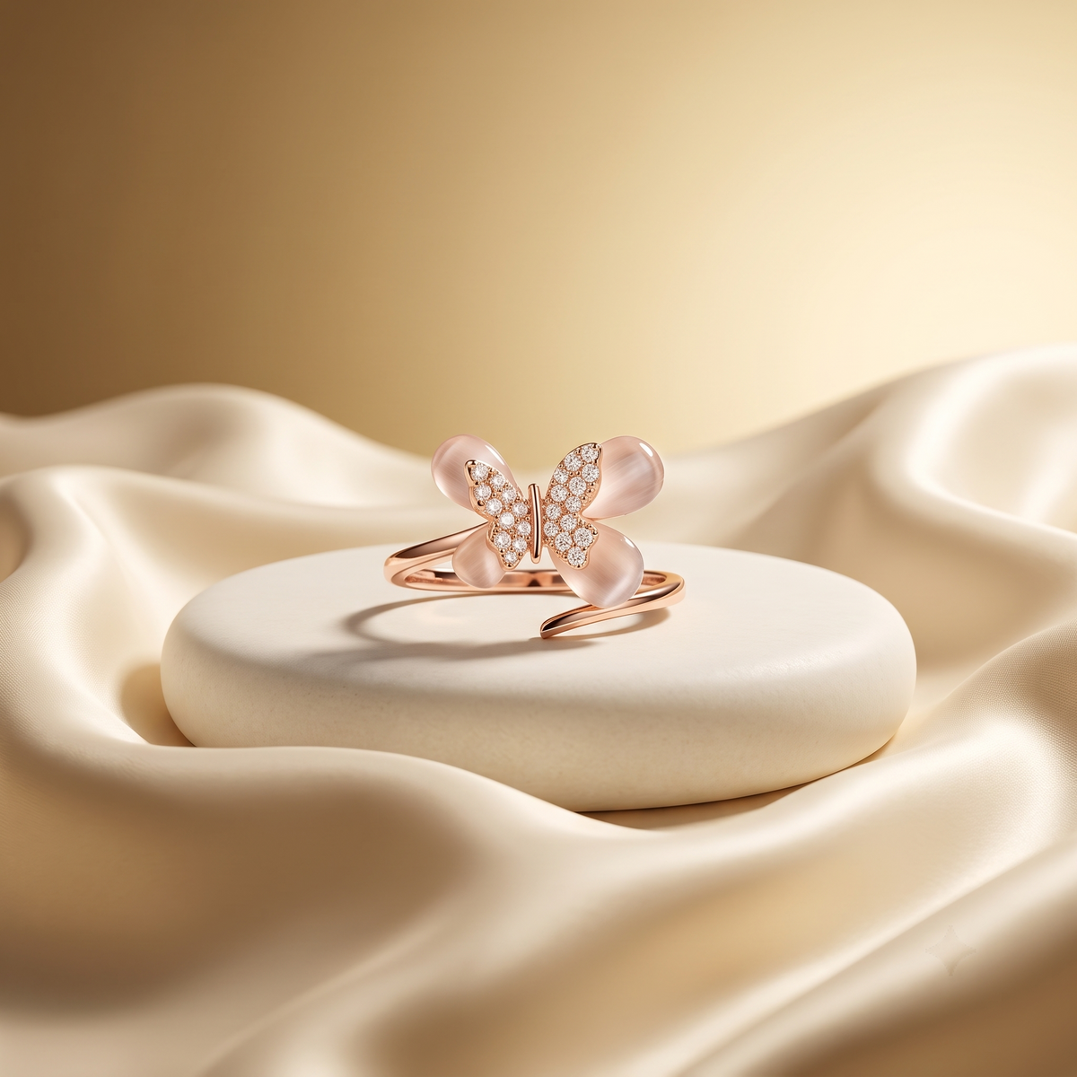 Arica Butterfly Blush Rose Gold Ring