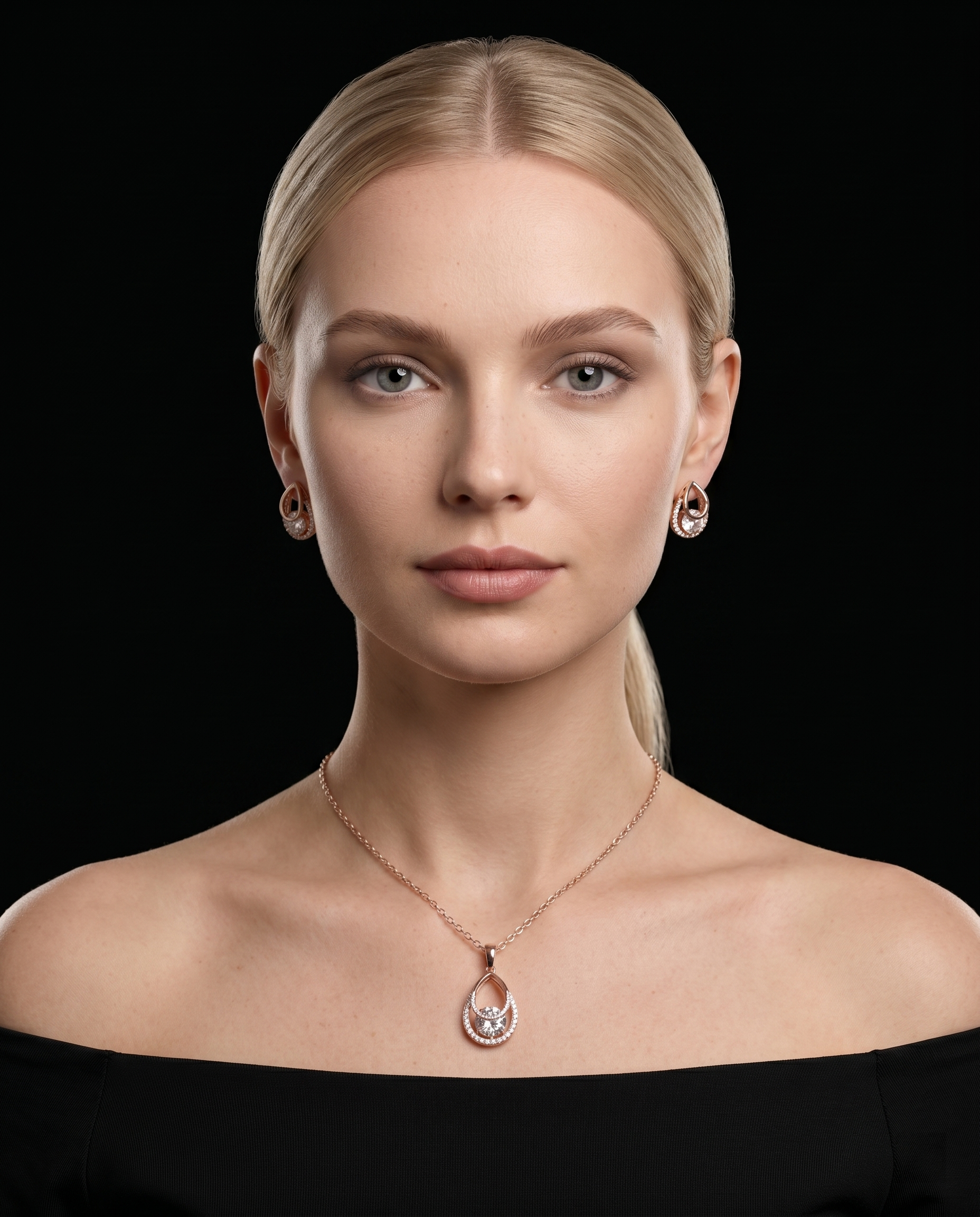 Aura Drop Diamond Pendant Set