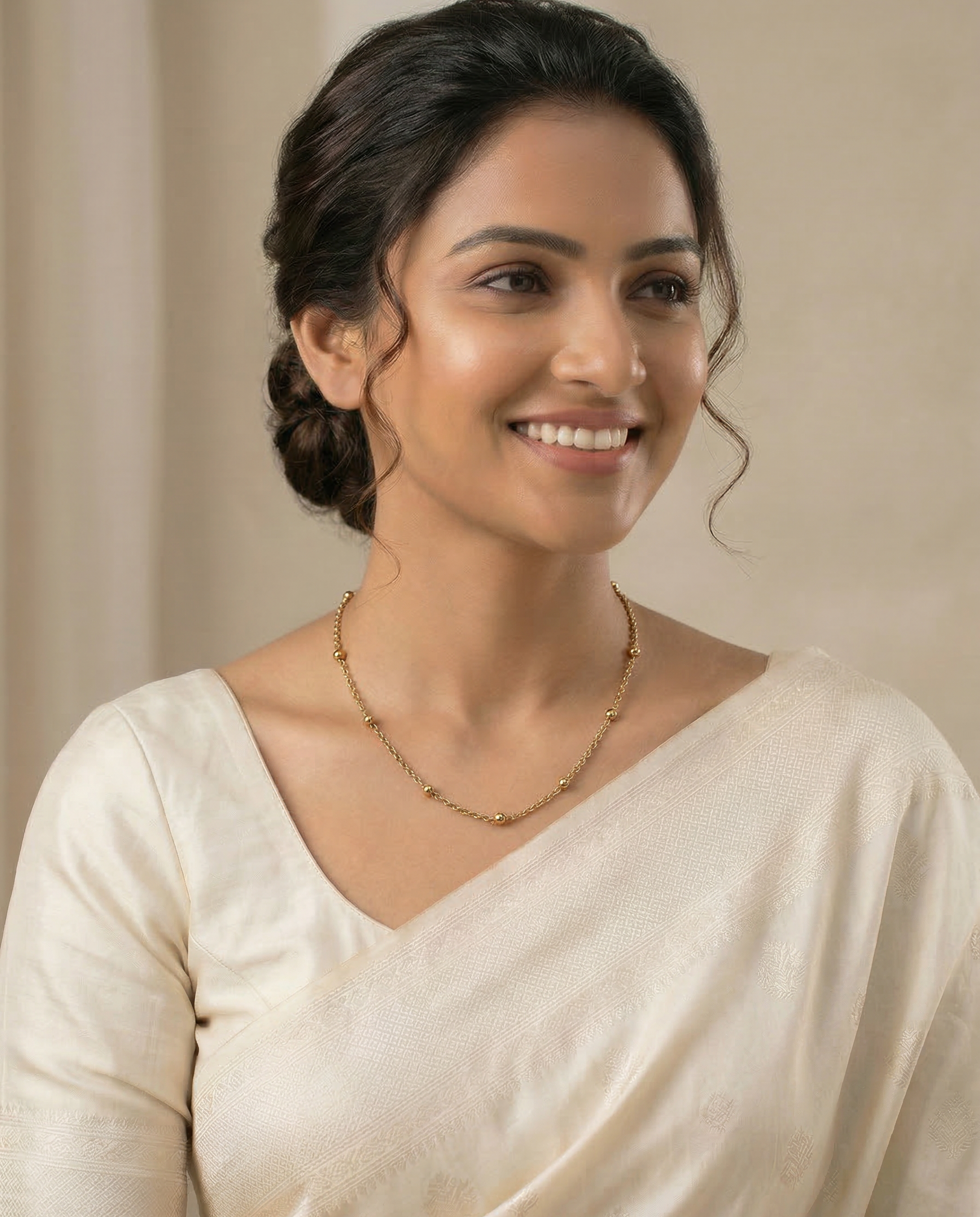 Dotted Link Gold Chain Necklace