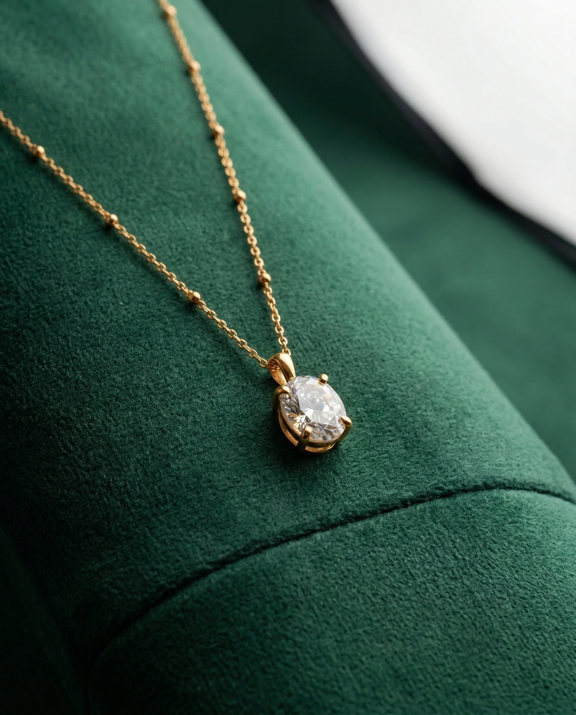 Celeste Solitaire Drop Pendant Necklace