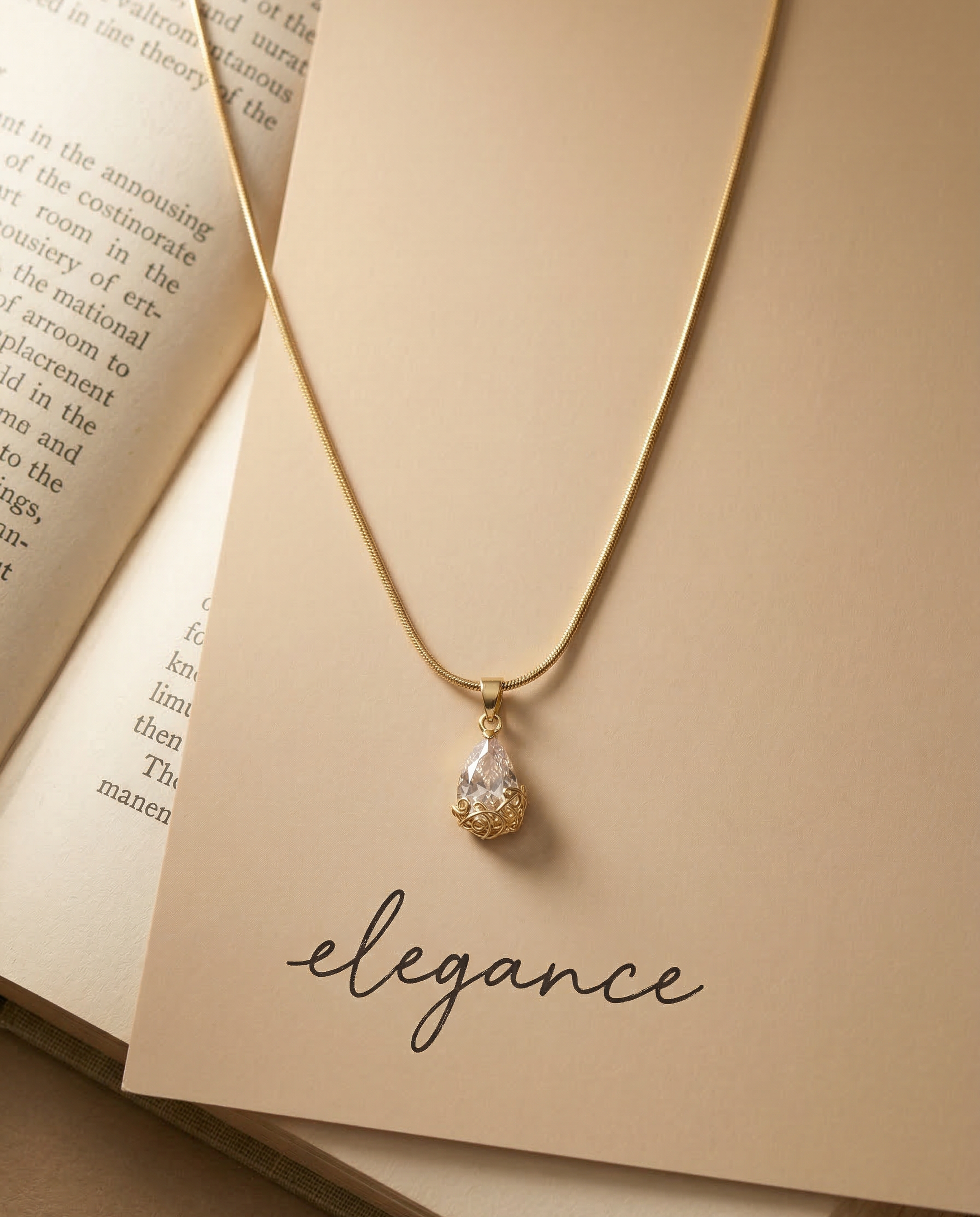 Aurelle Teardrop Solitaire Pendant