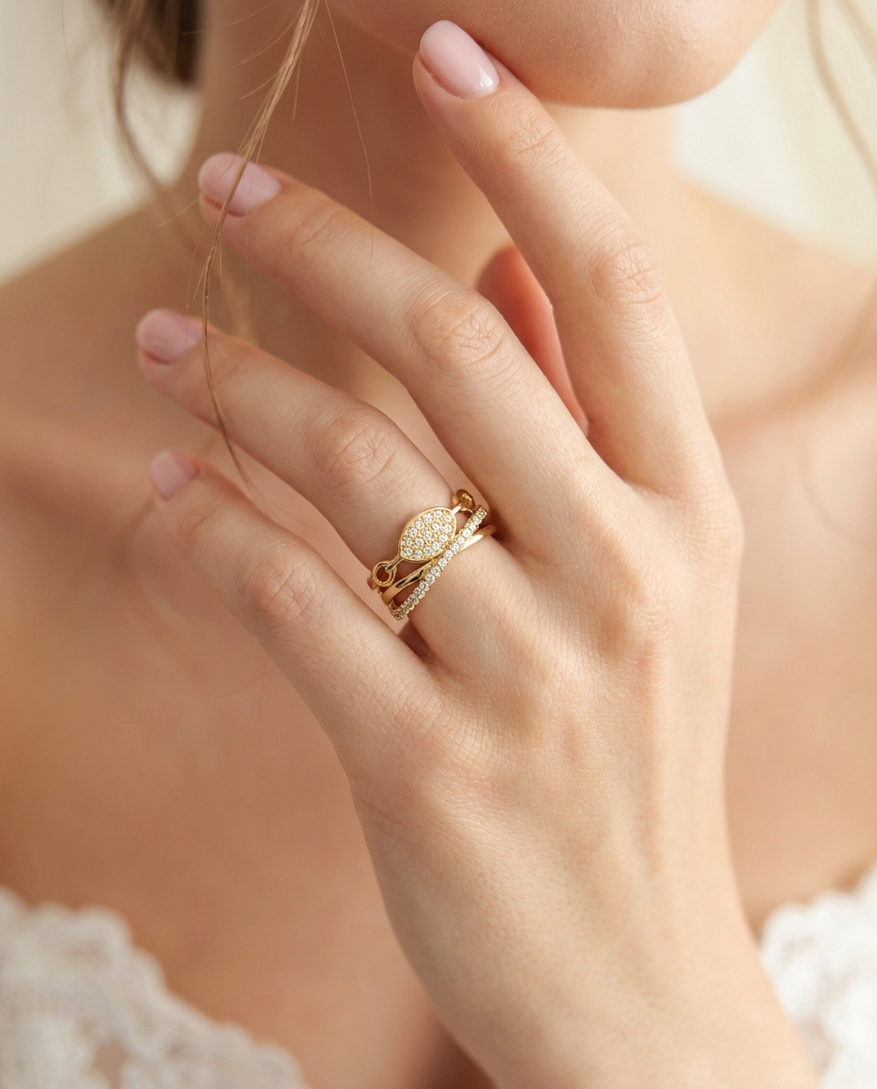 Aurelle Interlock Diamond Accent Ring