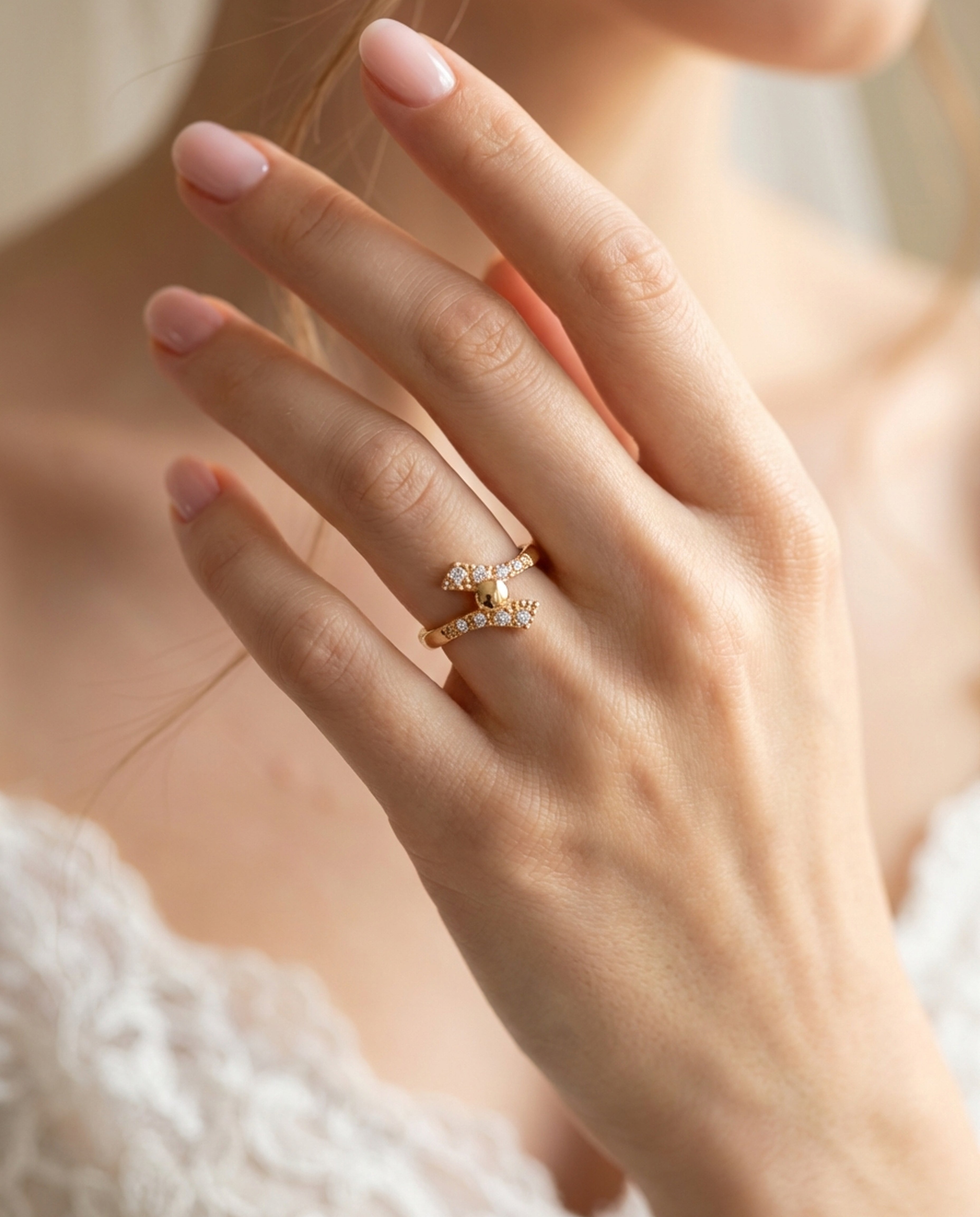 Golden Orbit Pavé Ring