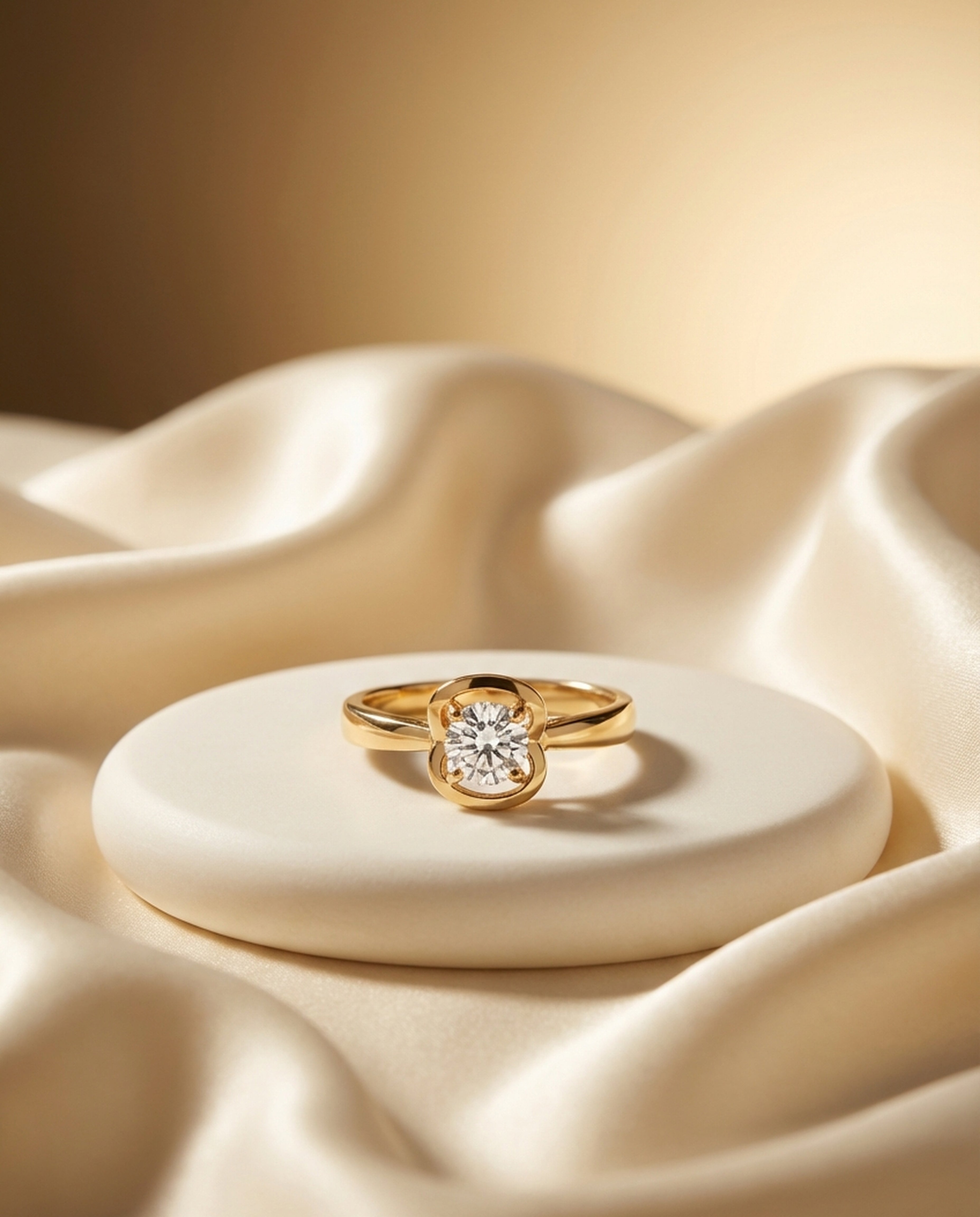 Fleur Halo Gold Diamond Ring