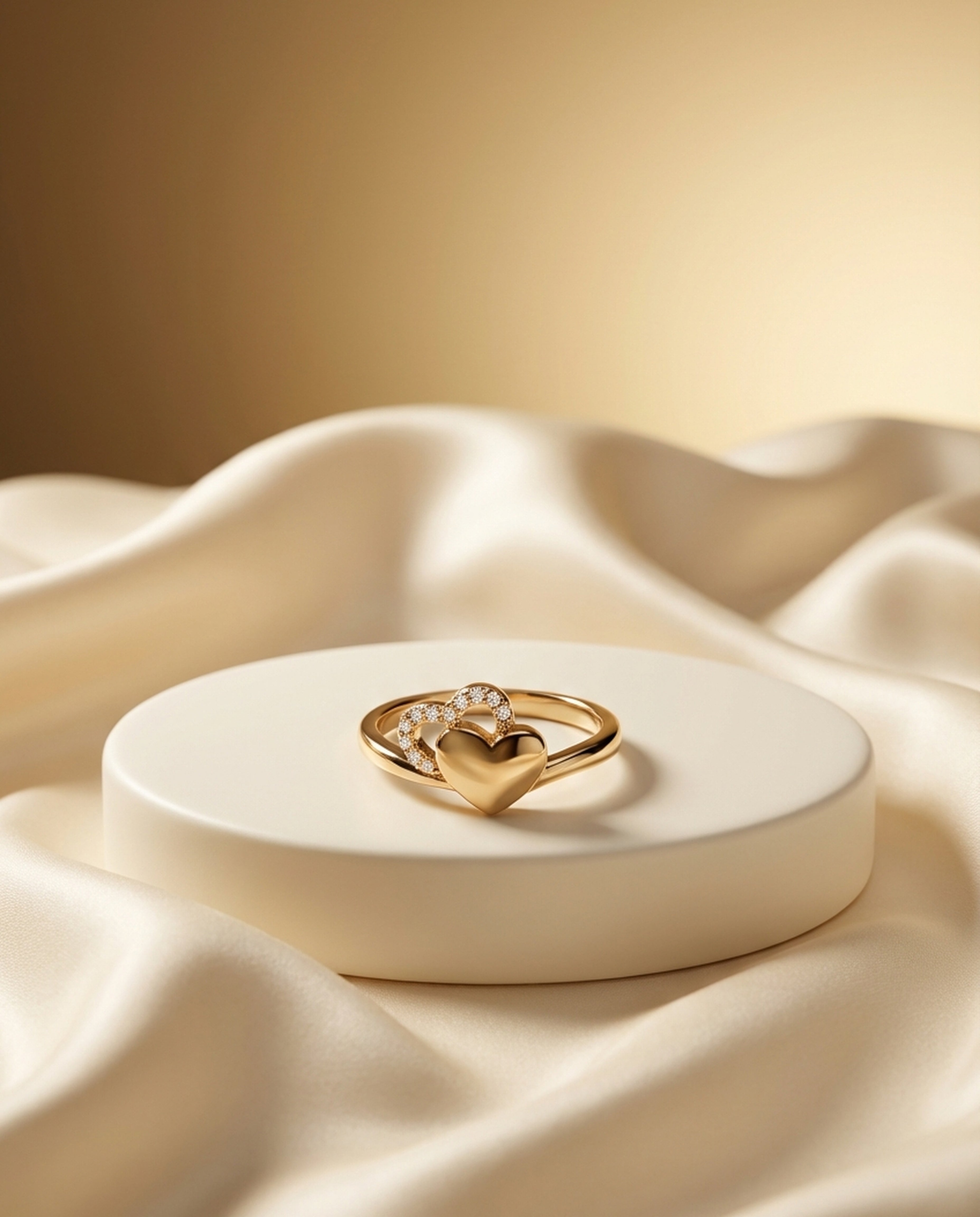Golden Heart Embrace Ring