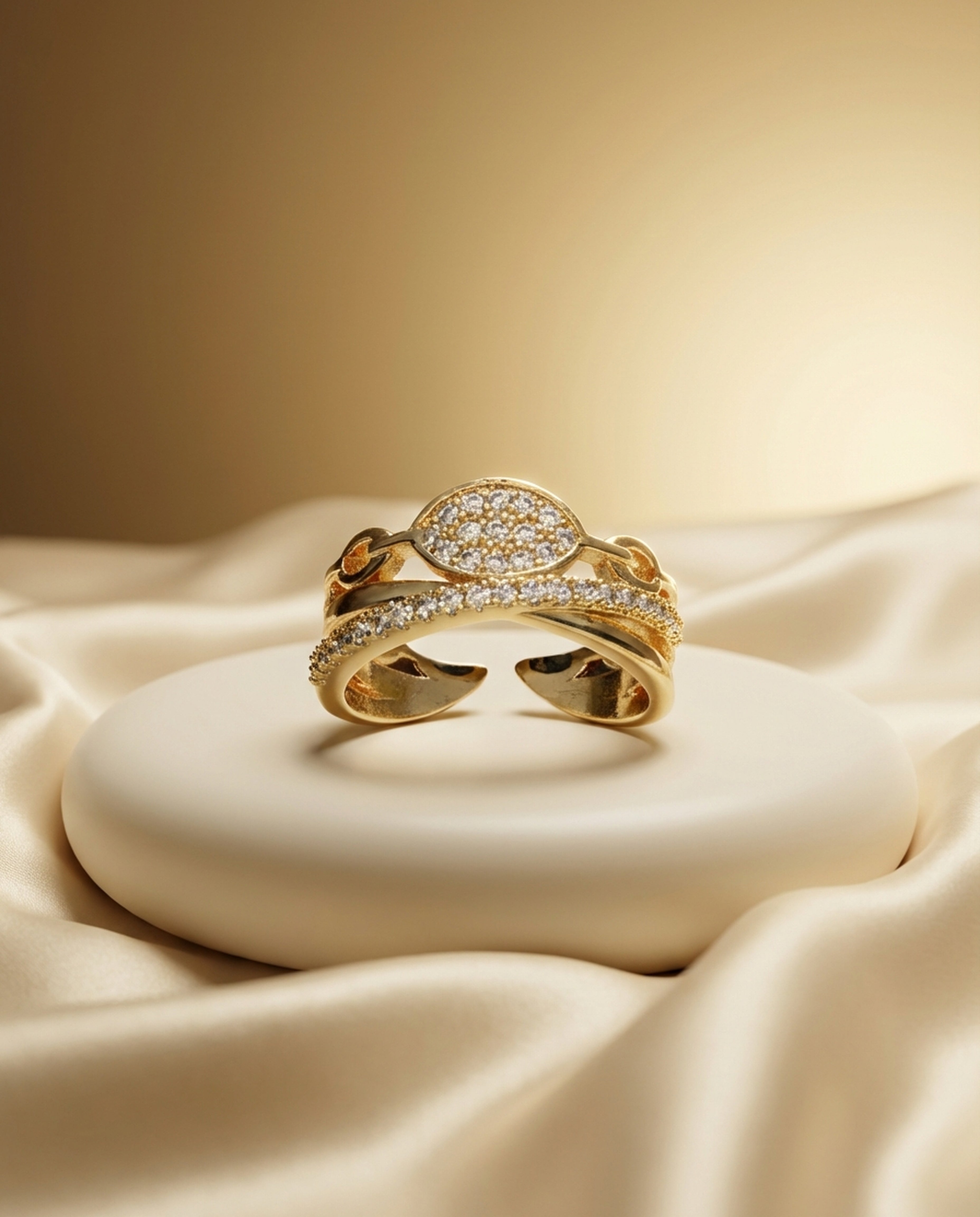 Aurelle Interlock Diamond Accent Ring