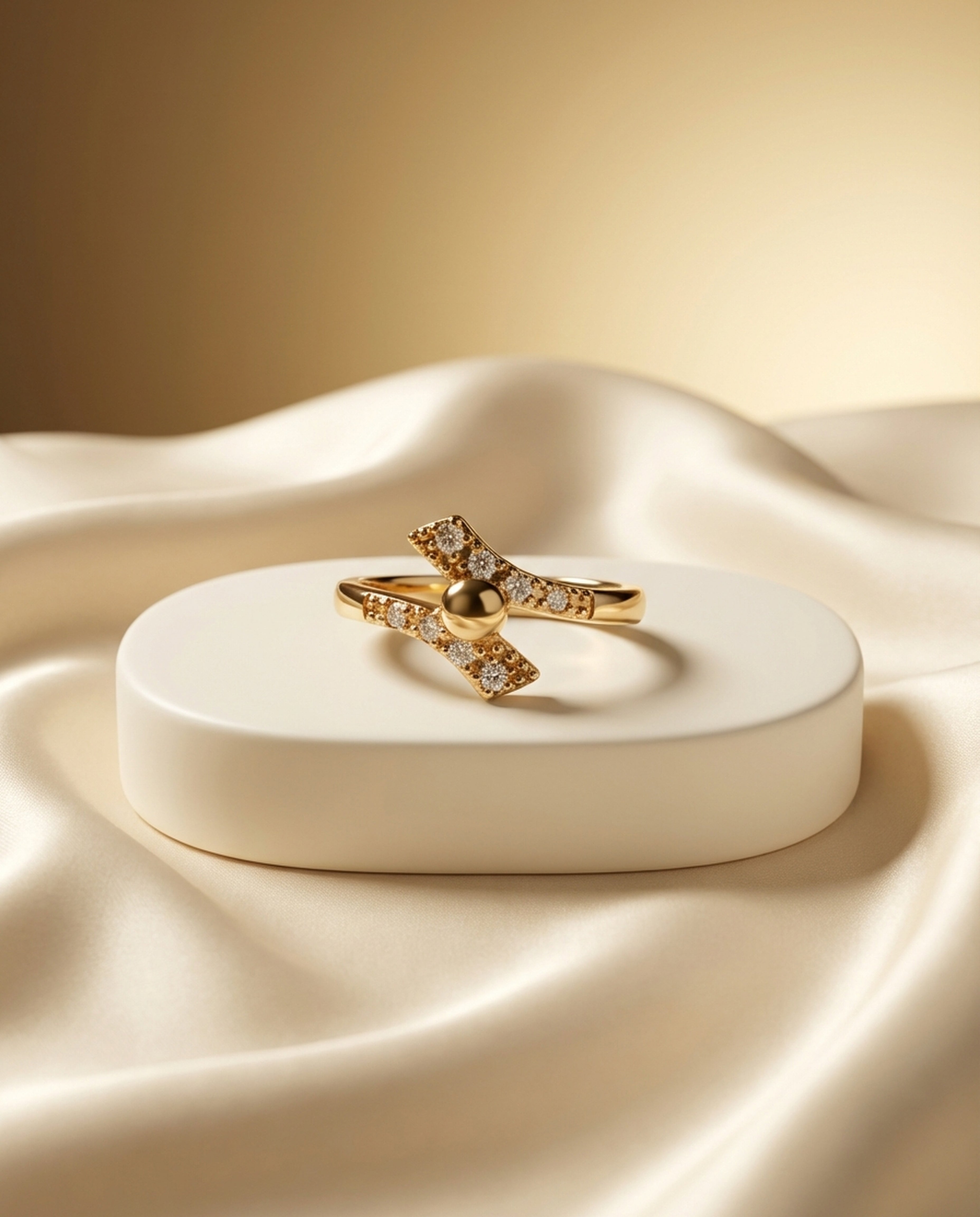 Golden Orbit Pavé Ring