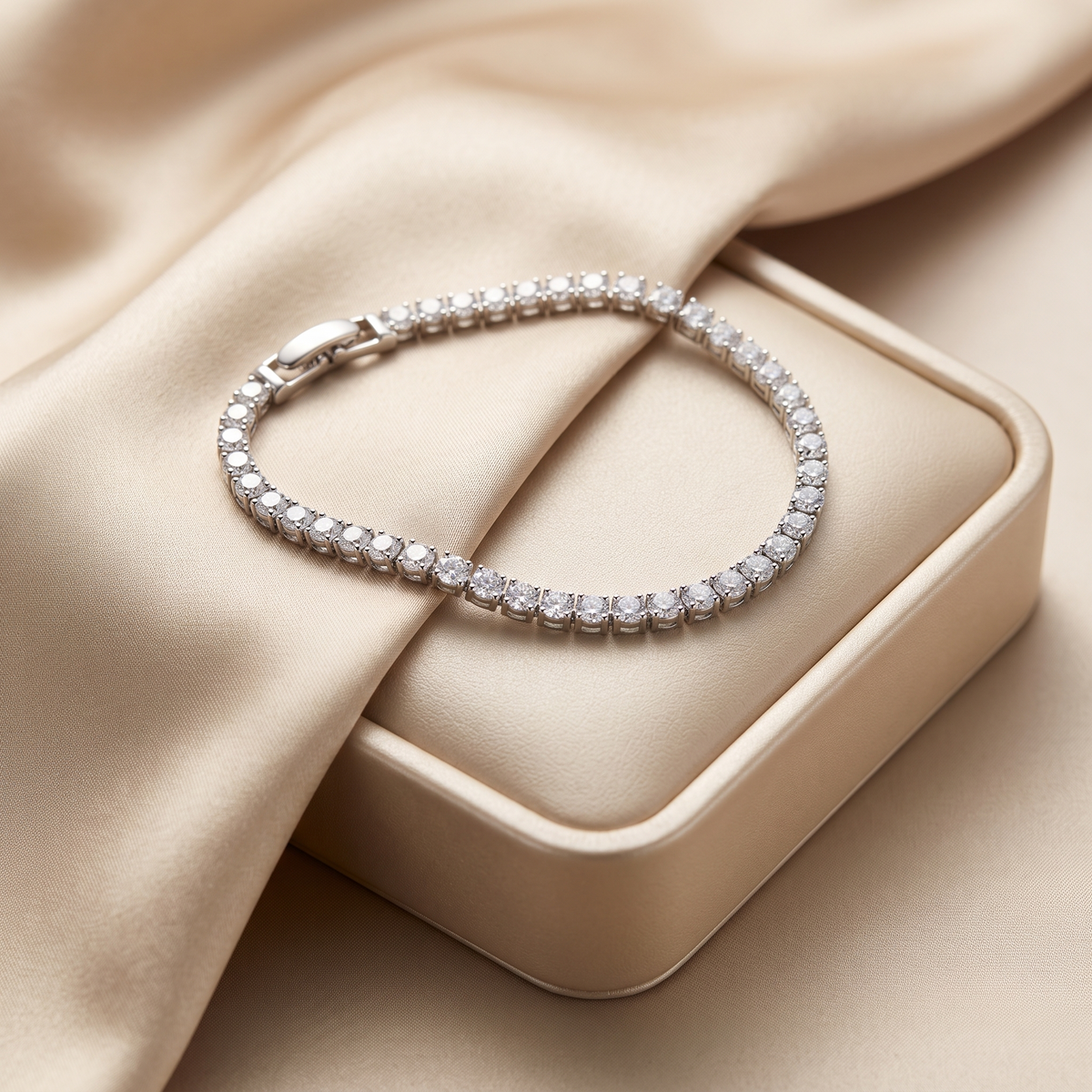 Silver Diamond Tennis Bracelet